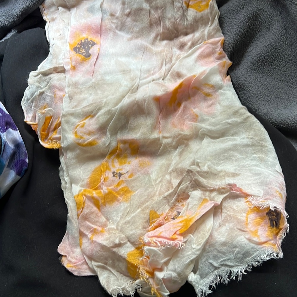 Light floral wrap scarf • open ended/not infinity • perfect for cool weather